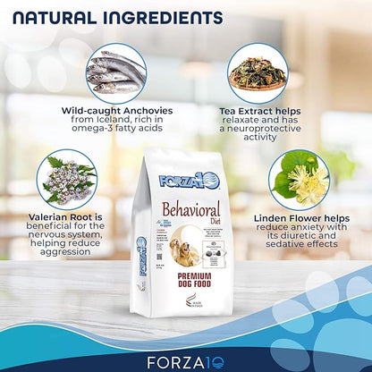 Forza10 Dry Dog Food for Behavioral Support for Dogs, Single Source Protein, Limited Ingredient Dog Food, for Adult Dogs Dry Dog Food (18 Pounds)