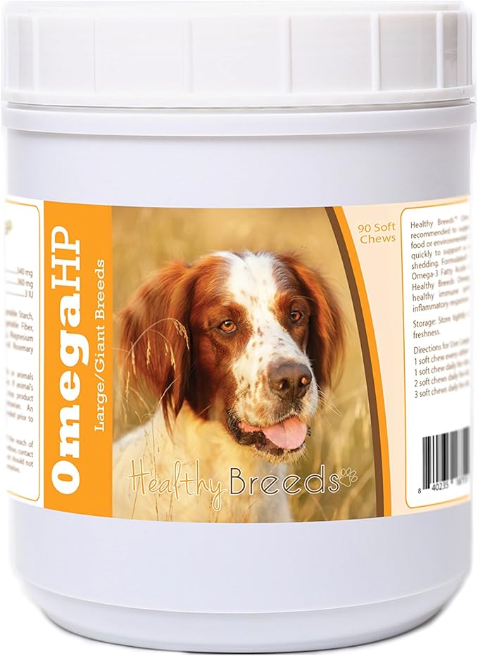 Healthy Breeds Irish Red and White Setter Omega HP Fatty Acid Skin and Coat Support Soft Chews 90 Count