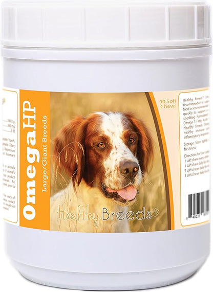 Healthy Breeds Irish Red and White Setter Omega HP Fatty Acid Skin and Coat Support Soft Chews 90 Count