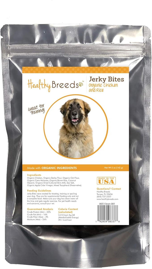 Healthy Breeds Leonberger Jerky Bites Chicken & Rice Recipe Dog Treats 5 oz