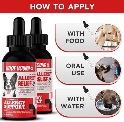 Dog Allergy Relief Formula Twin Pack (x2), Anti-Itch Skin & Coat Supplement, Dog Itching Skin Relief, Anti Itch for Dogs, Itchy Skin Relief for Dog, Dog Allergy Support, (4floz)