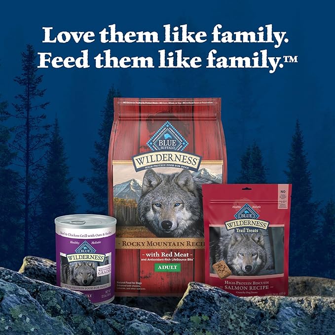 Blue Buffalo Wilderness Adult Wet Dog Food, High-Protein & Grain-Free, Made with Natural Ingredients, Turkey & Chicken Grill, 12.5-oz. Cans (12 Count)