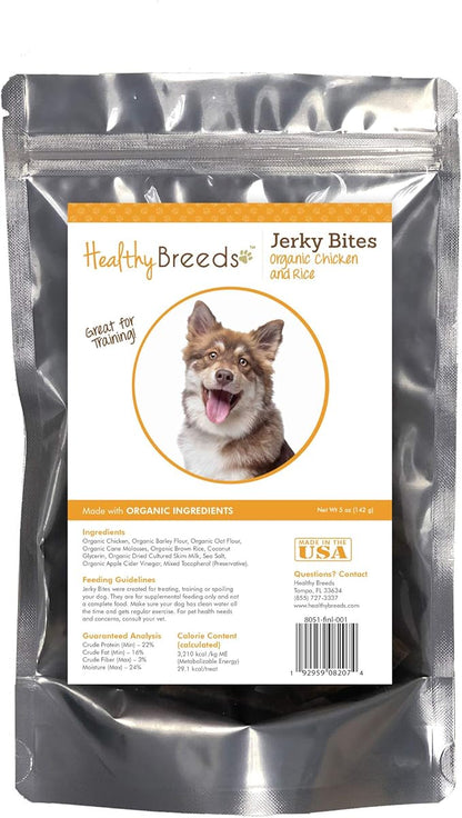 Healthy Breeds Finnish Lapphund Jerky Bites Chicken & Rice Recipe Dog Treats 5 oz