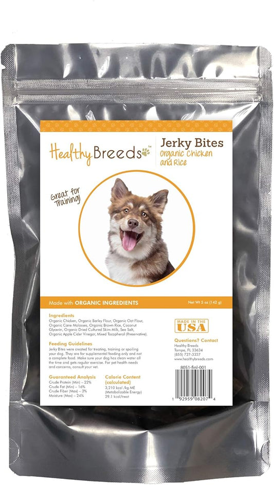 Healthy Breeds Finnish Lapphund Jerky Bites Chicken & Rice Recipe Dog Treats 5 oz