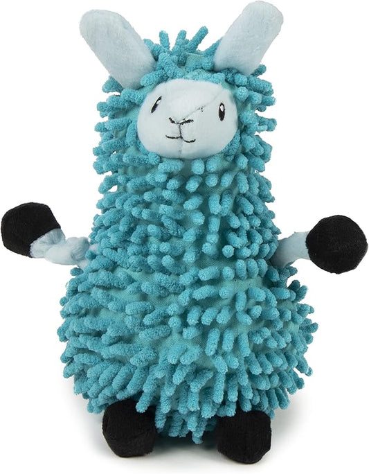 goDog Llamas Noodle Squeaky Plush Dog Toy, Chew Guard Technology - Blue, Small