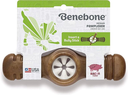 Benebone Pawplexer Interactive Treat Dispensing Tough Dog Puzzle Chew Toy, Made in USA, Medium, Real Bacon Flavor