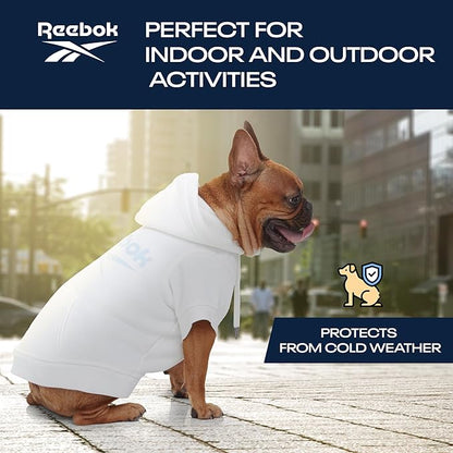 Reebok Dog Hoodie – Fleece Dog Sweater with Leash Hole, Cold Winter Dog Sweatshirt for Small Medium and Large Dogs, Premium Dog Fall Sweater Pullover Hoodie, Cozy Warm Perfect Dog Christmas Outfit
