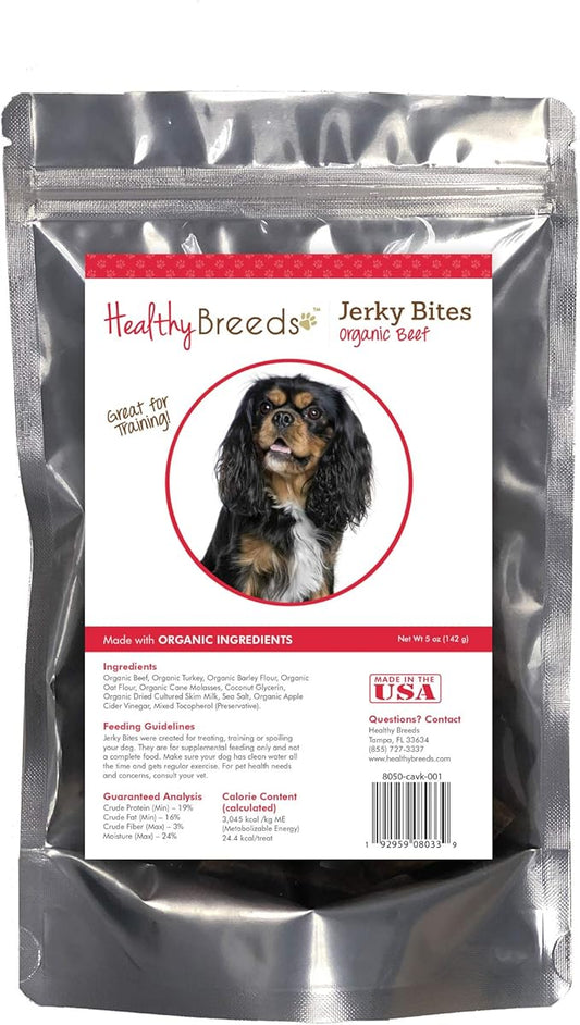 Healthy Breeds Cavalier King Charles Spaniel Jerky Bites Beef Recipe Dog Treats 5 oz