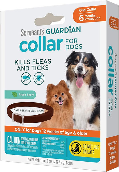 Sergeant's Guardian Flea & Tick Collar for Dogs, 1 Count