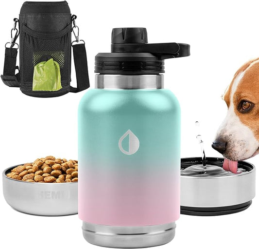 32 oz. Portable Dog Water Bottle, Dog Travel Water Bottle, Portable Water Bowl for Dogs, Dog Travel Bowel, Dog Water Bottle for Walking, Dog Travel Accessories Kit, Pet Travel Bottle for Hiking