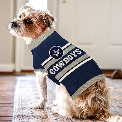 Pets First NFL Dallas Cowboys Dog Sweater, Size Medium. Warm and Cozy Knit Pet Sweater with NFL Team Logo, Best Puppy Sweater for Large and Small Dogs, Team Color (DAL-4179-MD)