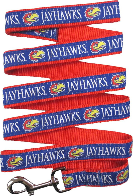 Pets First Collegiate Pet Accessories, Dog Leash, Kansas Jayhawks, Large
