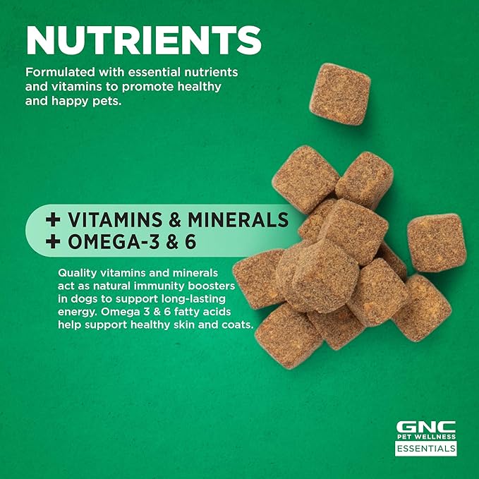 GNC for Pets Essentials Dog Multivitamin Soft Chews, 60 Ct - 3 Pack | Salmon Oil Dog Supplement Immune Booster | Chicken Flavor Chewable Dog Multivitamin with Vitamins and Minerals
