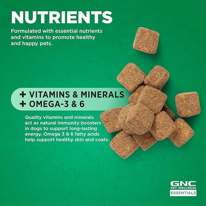 GNC for Pets Essentials Dog Multivitamin Soft Chews, 60 Ct - 3 Pack | Salmon Oil Dog Supplement Immune Booster | Chicken Flavor Chewable Dog Multivitamin with Vitamins and Minerals