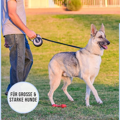 Alcott Kong Ultimate Retractable Dog Leash, Extra Large, Grey, 16' Long