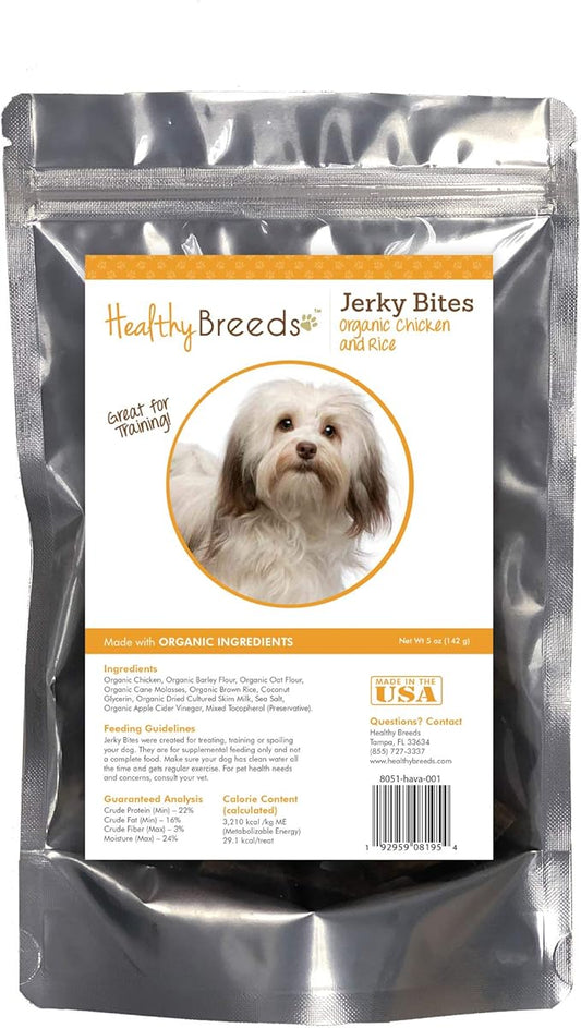 Healthy Breeds Havanese Jerky Bites Chicken & Rice Recipe Dog Treats 5 oz