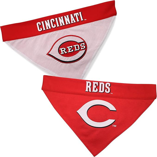 Pets First RED-3217-L-XL MLB Cincinnati Reds Reversible Pet Bandana, Large/X-Large, MLB Team Color