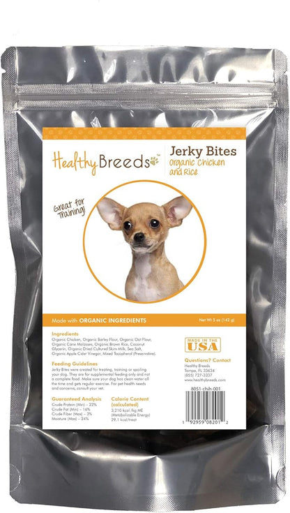 Healthy Breeds Chihuahua Jerky Bites Chicken & Rice Recipe Dog Treats 5 oz