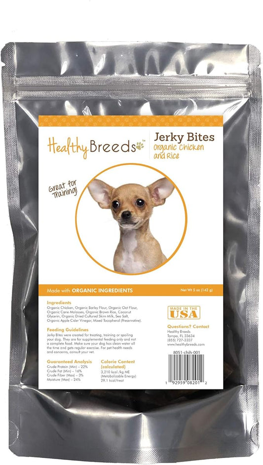 Healthy Breeds Chihuahua Jerky Bites Chicken & Rice Recipe Dog Treats 5 oz