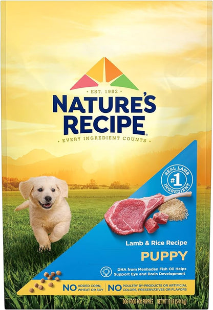 Nature’s Recipe Puppy Lamb & Rice Recipe Dry Dog Food, 12 lb. Bag
