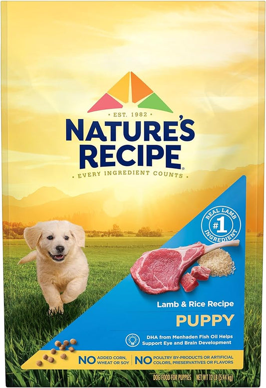 Nature’s Recipe Puppy Lamb & Rice Recipe Dry Dog Food, 12 lb. Bag