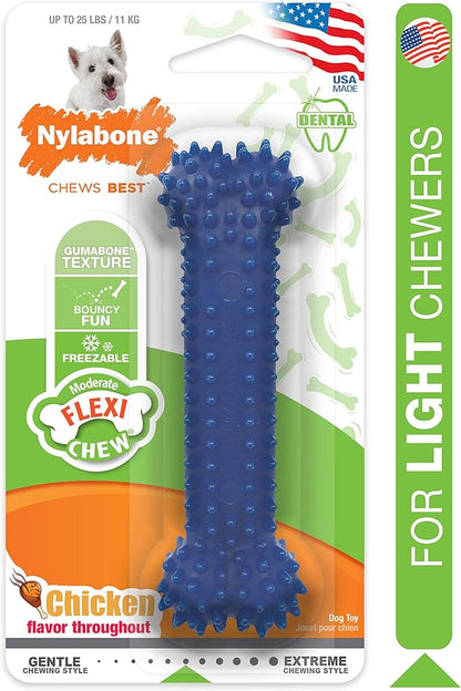 Nylabone Flexi Chew Moderate Textured Dental Chew Toy for Dogs, Chicken Flavor, Small/Regular (1 Count)