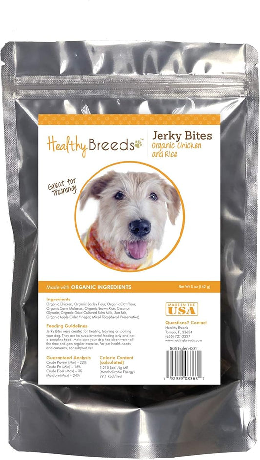 Healthy Breeds Glen of Imaal Terrier Jerky Bites Chicken & Rice Recipe Dog Treats 5 oz
