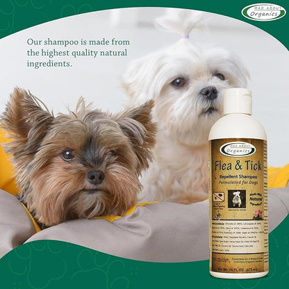 Flea and Tick Repellent Shampoo Formulated for Dogs - Dog Shampoo for Flea and Tick Prevention, Natural Flea Treatment for Dogs, Kills Eggs and Larvae, Effective Protection - 16oz