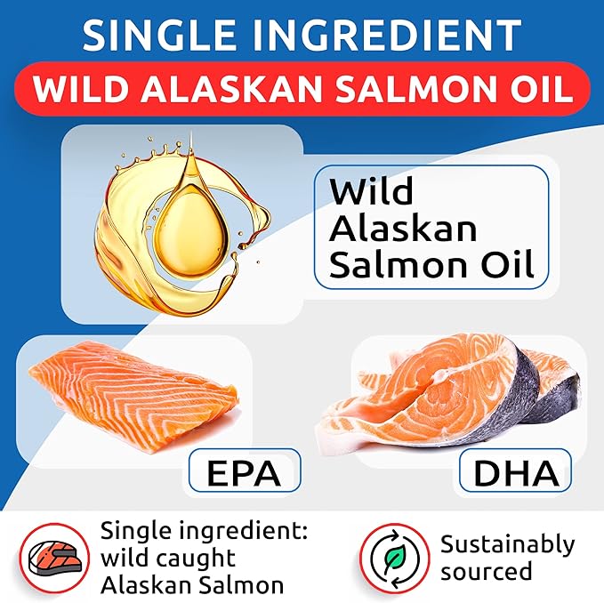 BARK&SPARK Salmon Oil for Dogs & Cats - Natural Omega-3 Fish Oil for Dogs - Skin & Coat Support - Liquid Food Supplement for Pets - EPA+DHA Fatty Acids for Joint Function, Immune & Heart Health 32oz