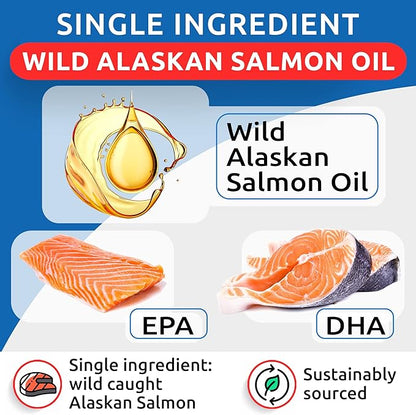 BARK&SPARK Salmon Oil for Dogs & Cats - Natural Omega-3 Fish Oil for Dogs - Skin & Coat Support - Liquid Food Supplement for Pets - EPA+DHA Fatty Acids for Joint Function, Immune & Heart Health 32oz
