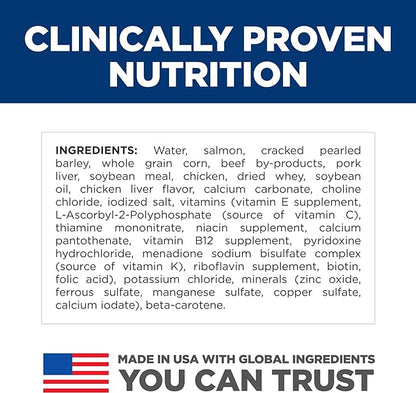 Hill's Science Diet Adult 1-6, Adult 1-6 Premium Nutrition, Wet Dog Food, Salmon & Barley Loaf, 13 oz Can, Case of 12