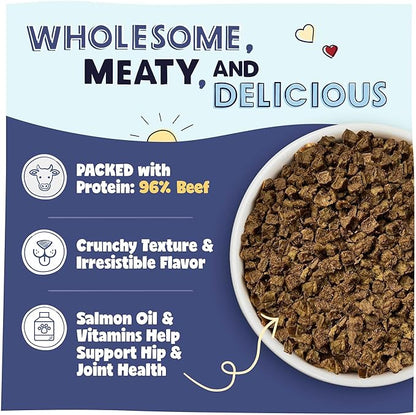 Pawstruck All Natural Air Dried Dog Food w/Real Beef - Grain Free, Made in USA, Non-GMO & Vet Recommended - High Protein Limited Ingredient Full-Feed - for All Breeds & Ages - 2.5oz Trial Bag