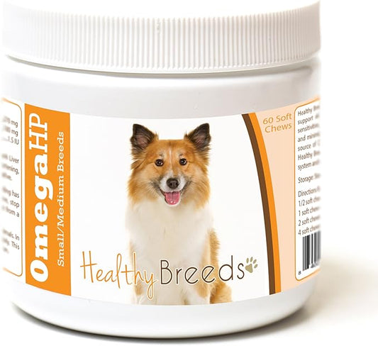 Healthy Breeds Icelandic Sheepdog Omega HP Fatty Acid Skin and Coat Support Soft Chews 60 Count