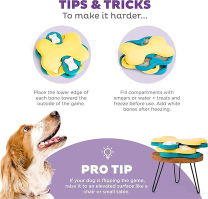 Outward Hound Nina Ottosson Dog Tornado Dog Puzzle Interactive Treat Puzzle Dog Enrichment Dog Toy, Level 2 Intermediate, Blue