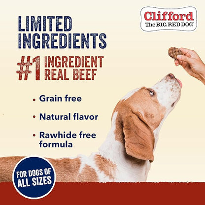 Clifford® Beef Mini Burger Bites Dog Treats | Real Meat Dog Treats for All Breed Dogs | Puppy Training Treats, Grain and Rawhide Free, High Protein, Healthy Dog Treats - Limited Ingredients (24oz)