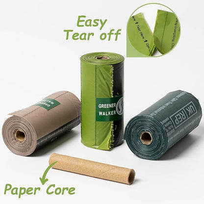 GREENER WALKER Poop Bags for Dog Waste, 1080 Doggy Waste Bags Extra Thick Strong 100% Leak-Proof (Brown)