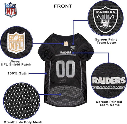 NFL Raiders Dog Jersey, Size: XX-Large. Best Football Jersey Costume for Dogs & Cats. Licensed Jersey Shirt