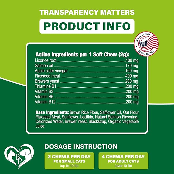 Flea and Tick Prevention Chewable Pills for Cats - Revolution Oral Flea Treatment for Pets - Pest Control & Natural Defense - Chewables Small Tablets Made in USA (Salmon Fish (for Cats))
