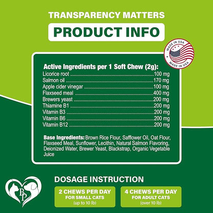 Flea and Tick Prevention Chewable Pills for Cats - Revolution Oral Flea Treatment for Pets - Pest Control & Natural Defense - Chewables Small Tablets Made in USA (Salmon Fish (for Cats))