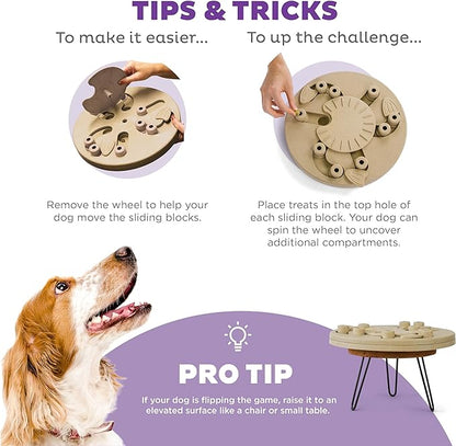Outward Hound Nina Ottosson Dog Worker Dog Puzzle Interactive Treat Puzzle Dog Enrichment Dog Toy, Level 3 Advanced, Tan, Composite