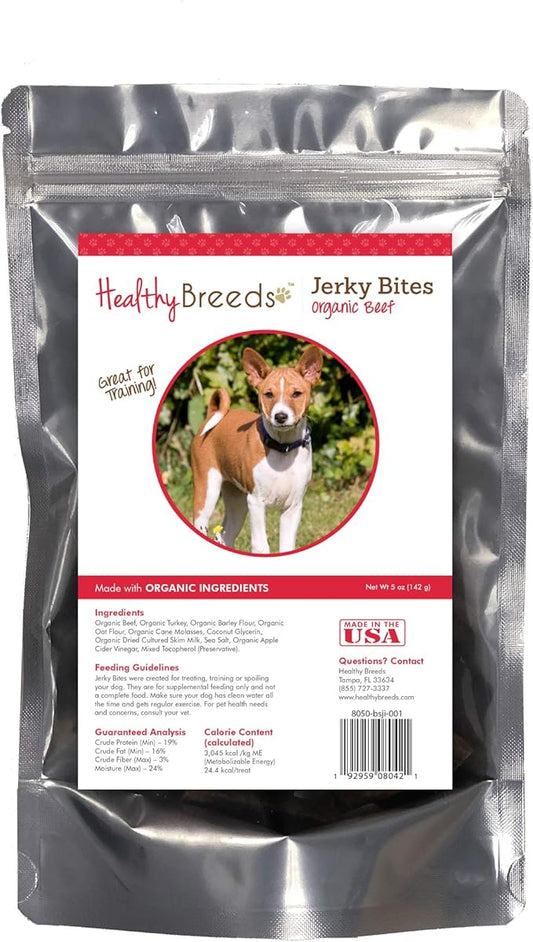 Healthy Breeds Basenji Jerky Bites Beef Recipe Dog Treats 5 oz