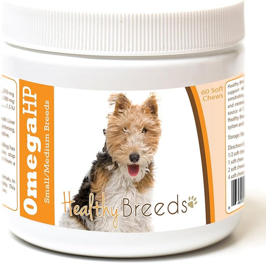 Healthy Breeds Wire Fox Terrier Omega HP Fatty Acid Skin and Coat Support Soft Chews 60 Count