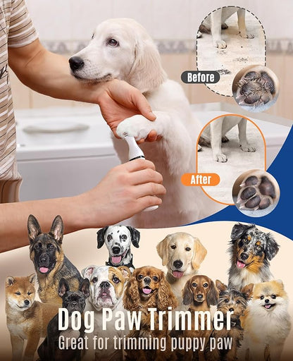oneisall Dog Clippers with Double Blades,Cordless Small Pet Hair Grooming Trimmer,Low Noise for Trimming Dog's Hair Around Paws, Eyes, Ears, Face, Rump (White)