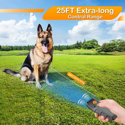 NOUGAT Dog Barking Control Devices, Anti Barking Device with 3 Training Deterrent Modes, Barking Control 25FT Ultrasonic Dog Bark Deterrent, Rechargeable Dog Training & Behavior Aids with LED