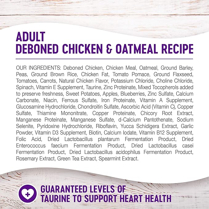 Wellness Complete Health Dry Dog Food with Grains, Natural Ingredients, Made in USA with Real Meat, All Breeds, For Adult Dogs (Chicken & Oatmeal, 5-Pound Bag)