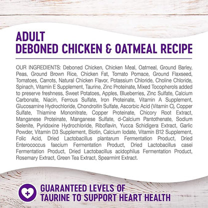 Wellness Complete Health Dry Dog Food with Grains, Natural Ingredients, Made in USA with Real Meat, All Breeds, For Adult Dogs (Chicken & Oatmeal, 5-Pound Bag)