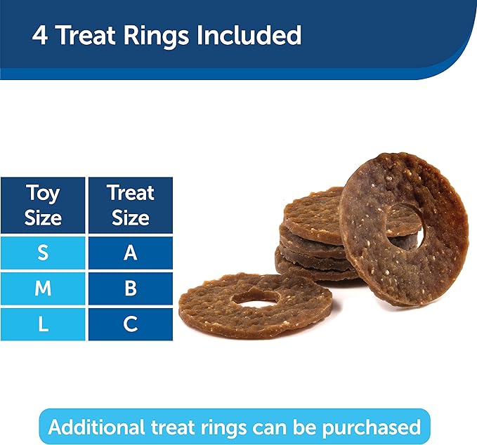 PetSafe Busy Buddy Treat Holding Jack Dog Toy – Strong Chewers - Challenging - Treat Rings Included - Small