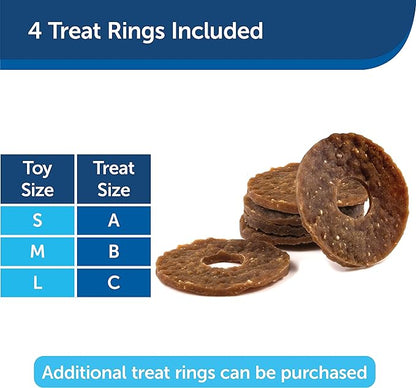 PetSafe Busy Buddy Treat Holding Jack Dog Toy – Strong Chewers - Challenging - Treat Rings Included - Small