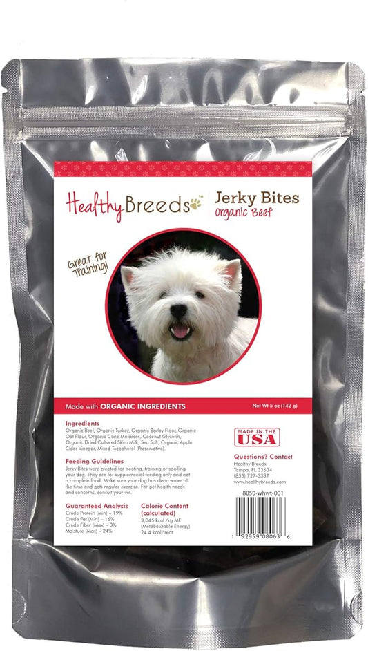 Healthy Breeds West Highland White Terrier Jerky Bites Beef Recipe Dog Treats 5 oz
