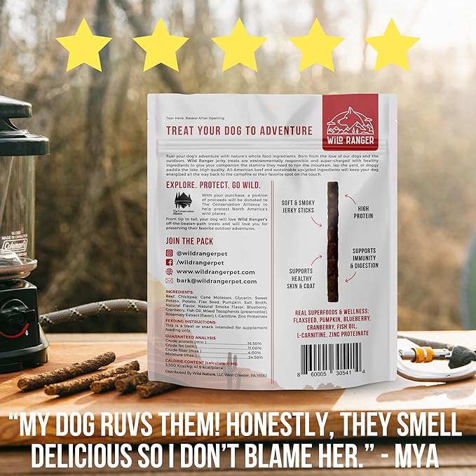 Jerky Dog Treats - Premium All Natural Soft Jerky Chew Sticks for Dogs - Healthy, Natural, Grain Free Dog Treats Made in The USA